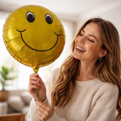 Cheerful Gold Smiley Face Foil Balloon – Instant Mood Booster