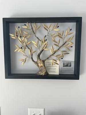 Elegant Yorgos Roumanas Gilded Olive Tree Shadow Box Art